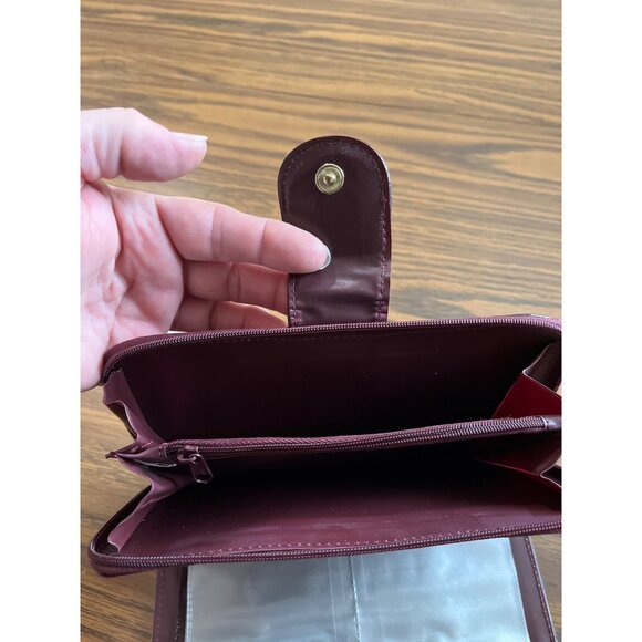 Patch leather wallet organizer burgundy - Picture 6 of 8